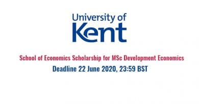 School of Economics Scholarships for MSc Development Economics 2020/2021 at University of Kent