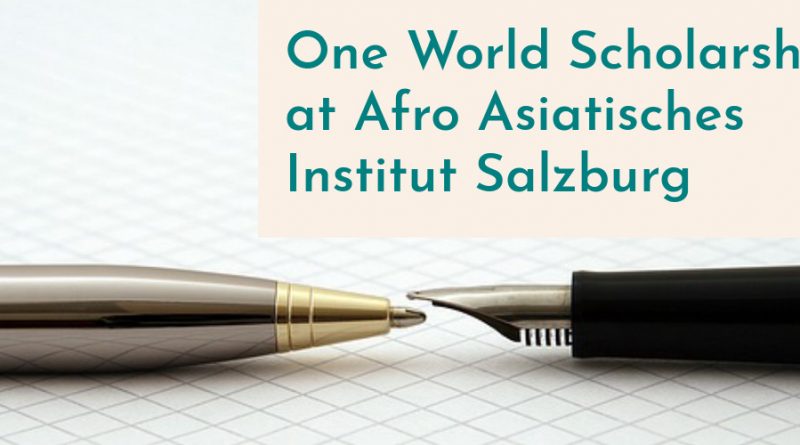One World Scholarship at Afro Asiatisches Institut Salzburg 2020/2021