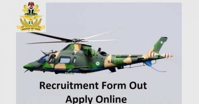 Nigerian Airforce Recruitment Portal 2020 Registration for BTMC 2020 at www.airforce.mil.ng
