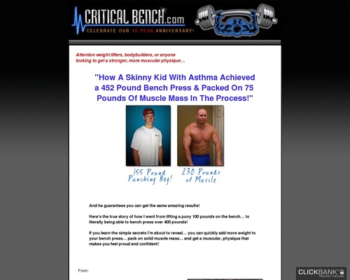 Increase Bench Press Program from Critical Bench