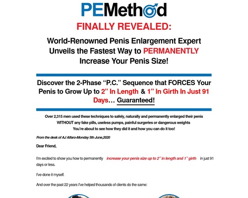 Get a Larger Penis with PEMethod - The #1 Rated Penis Exercise Program