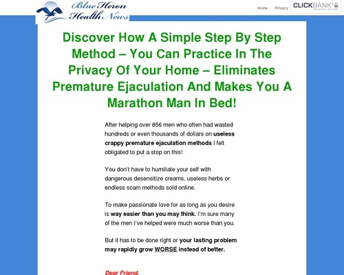 Best Selling Premature_ejaculation Guide CB - Blue Heron Health News