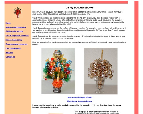 Learn how to make candy bouquets – Candy Bouquet Designs books. Start Candy Bouquet and Gift Basket Business or Do it for a hobby!