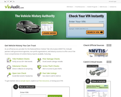 Vinaudit - Carfax Alternative - Official Nmvtis Provider
