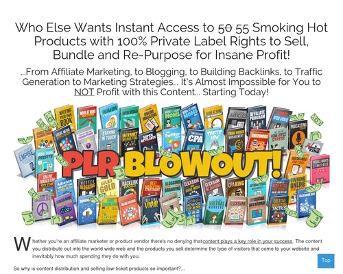 PLR Blowout - 55 Niche eBook Products with Full Private Label Rights