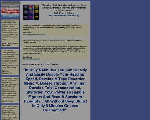 5 Minute Learning Machine: Doubling Your Power To Learn In Only 5 Minutes... Guaranteed