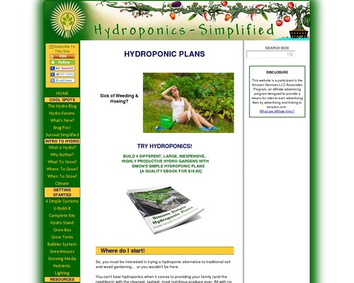HYDROPONIC PLANS- DO IT RIGHT THE FIRST TIME - Hydroponics Gardening Simplified