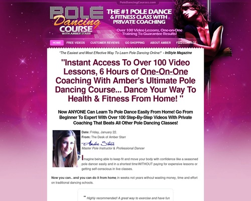 Home Pole Dancing Classes - 6 Hours of 100 Pole Dancing Videos Lessons With One-on-One Coaching