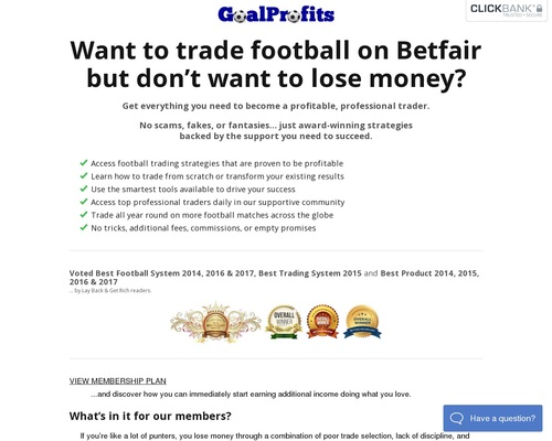 Goal Profits Betfair Football Trading & Team Statistics Software