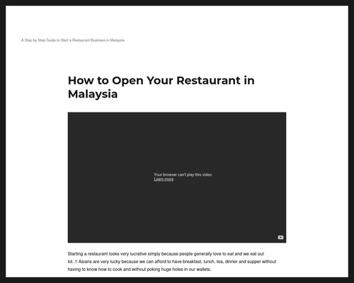 How to Open Your Restaurant in Malaysia
