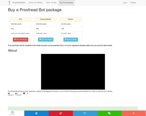 Buy a Proofread Bot package | Proofread Bot