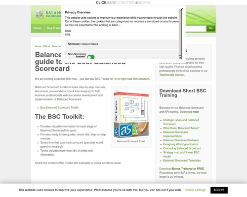 Balanced Scorecard Toolkit – guide to the best Balanced ScorecardBalanced Scorecard (BSC) Training