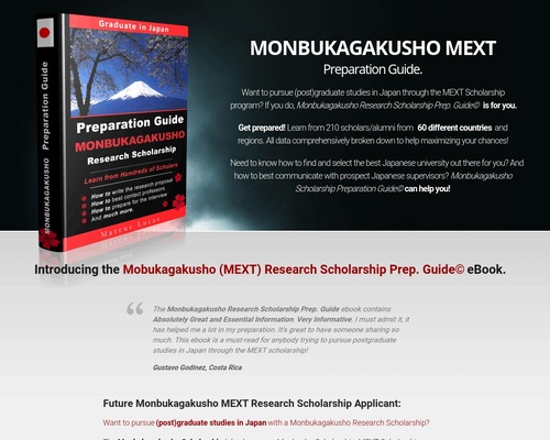 Monbukagakusho (MEXT) Research Scholarship 2020-2021 Prep. Guide eBook© - Graduate in Japan