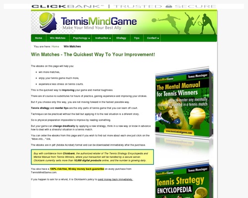 Win More Matches With Ebooks From TennisMindGame.com