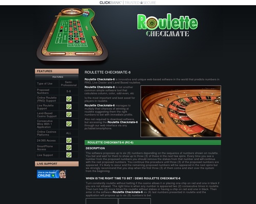 Roulette Checkmate - Software for Roulette with number prediction for EASY money and Fast profits in online casinos.