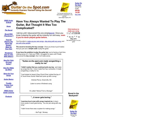 Guitar On the Spot – Frustrated With The Guitar? This secret might help