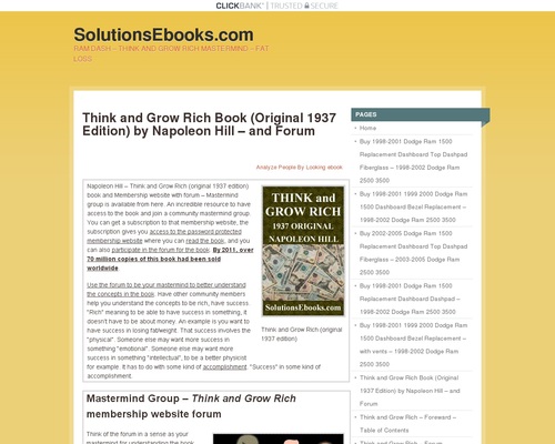 Think and Grow Rich Book (Original 1937 Edition) by Napoleon Hill – and Forum | SolutionsEbooks.com