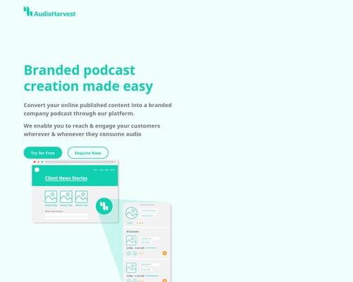 AudioHarvest | Branded Podcast Creation Made Easy