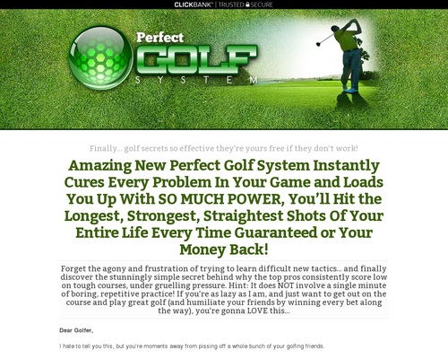 Perfect Golf System – Complete Monthly Golf Membership System – Get The Perfect Swing + More!
