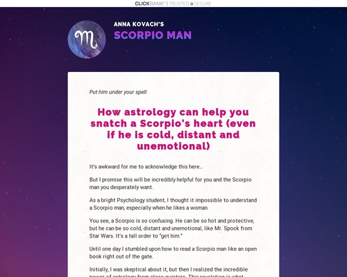 Scorpio Man Secrets by Relationship Astrologer Anna Kovach » Official